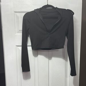 Black Long Sleeve Crop Top